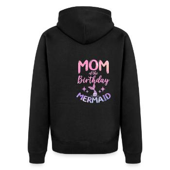 Maman De L’Anniversaire Sirène Mythique Créature Fin - Veste à capuche bio Premium Unisexe - noir - Dos - Nico (187cm)