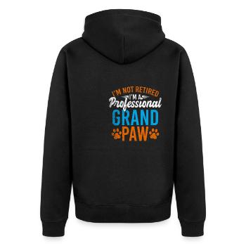Je ne suis pas à la retraite chez un professionnel Grand Paw Dogs - Veste à capuche bio Premium Unisexe - noir - Dos - Nico (187cm)