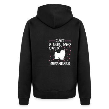 Propriétaire de chien de chien havanais - Veste à capuche bio Premium Unisexe - noir - Dos - Nico (187cm)
