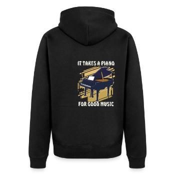 IL FAUT UN PIANO - Veste à capuche bio Premium Unisexe - noir - Dos - Nico (187cm)