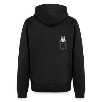 Husky Dog Dog Propriétaire de chien - Veste à capuche bio Premium Unisexe - noir - Dos - Nico (187cm)
