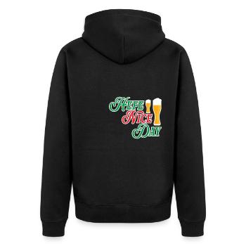 Hefe Nice Day Alkohol Brauer Bierbrauen Bier - Unisex Premium Bio Zip Hoodie - Schwarz - Hinten - Nico (187cm)
