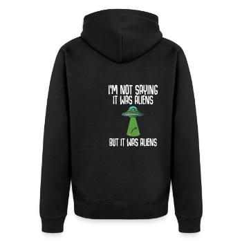 Leg surgery wheelchair lost leg - Unisex Premium Organic Zip Hoodie - black - Back - Nico (187cm)