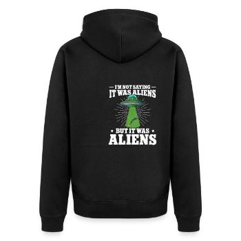 Leg surgery wheelchair lost leg - Unisex Premium Organic Zip Hoodie - black - Back - Nico (187cm)