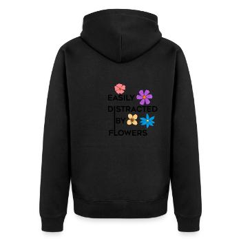 Lustiges Sprichwort für Garten- und Naturblumen - Unisex Premium Bio Zip Hoodie - Schwarz - Hinten - Nico (187cm)