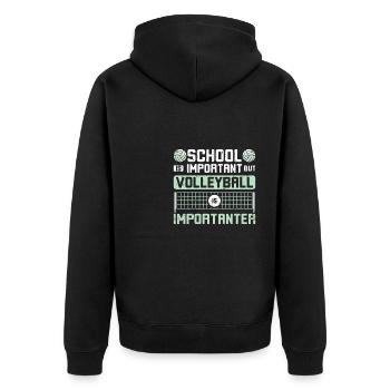 L’école est importante, mais le volleyball est plus important - Veste à capuche bio Premium Unisexe - noir - Dos - Nico (187cm)