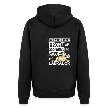 Te pousser devant des zombies pour sauver mon labrador - Veste à capuche bio Premium Unisexe - noir - Dos - Nico (187cm)