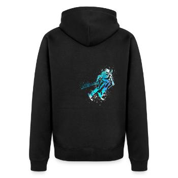 Splash Art Sports d’hiver Ski Ski Skis - Veste à capuche bio Premium Unisexe - noir - Dos - Nico (187cm)
