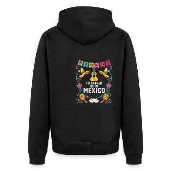 Je préfère être au Mexique Pays de la fierté La vie mexicaine - Veste à capuche bio Premium Unisexe - noir - Dos - Nico (187cm)