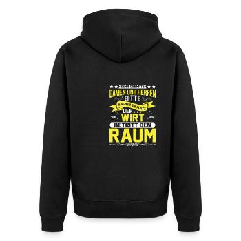 Machen Sie Platz Der Wirt Betritt Den Raum - Unisex Premium Bio Zip Hoodie - Schwarz - Hinten - Nico (187cm)