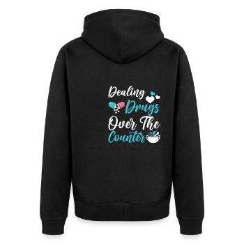 pharmacist medicine drugs pharmacist gift - Unisex Premium Organic Zip Hoodie - black - Back - Nico (187cm)