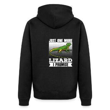 Eidechse Gecko Reptil Herpetologie Herpetologe - Unisex Premium Bio Zip Hoodie - Schwarz - Hinten - Nico (187cm)