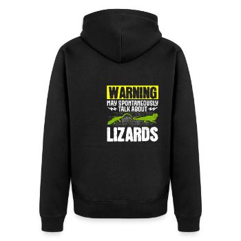 Eidechsen Reptilien Herpetologie Herpetologe Eidec - Unisex Premium Bio Zip Hoodie - Schwarz - Hinten - Nico (187cm)