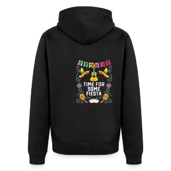 Time For Some Fiesta Cinco De Mayo Mexican Pride - Unisex Premium Bio Zip Hoodie - Schwarz - Hinten - Nico (187cm)