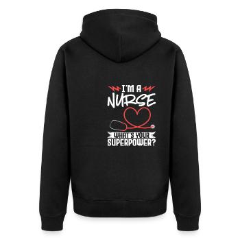 Infirmière Médecine infirmière - Veste à capuche bio Premium Unisexe - noir - Dos - Nico (187cm)