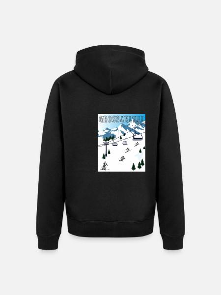 SCHI FAHREN GROßARLTAL - Unisex Premium Bio Zip Hoodie - Schwarz