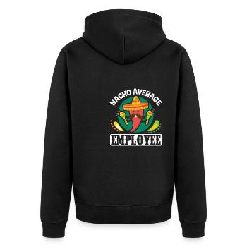 Cinco de Mayo Nacho Durchschnittlicher Mitarbeiter - Unisex Premium Bio Zip Hoodie - Schwarz - Hinten - Nico (187cm)