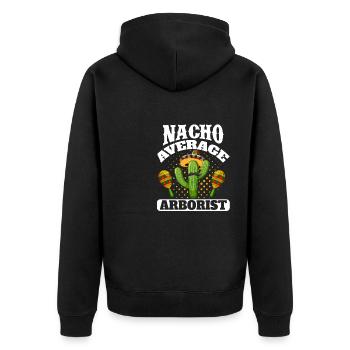 Cinco de Mayo Nacho Average Arborist Mexikanische - Unisex Premium Bio Zip Hoodie - Schwarz - Hinten - Nico (187cm)