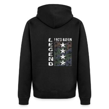 ANNIVERSAIRE LÉGENDE 1973 NÉ - Veste à capuche bio Premium Unisexe - noir - Dos - Nico (187cm)