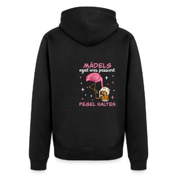 Flamingo JGA - Unisex Premium Bio Zip Hoodie - Schwarz - Hinten - Nico (187cm)