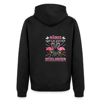 Flamingo JGA - Unisex Premium Bio Zip Hoodie - Schwarz - Hinten - Nico (187cm)