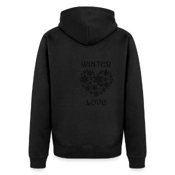 Winter Love Cozy Winter Days Hot Chocolate Hiking - Unisex Premium Organic Zip Hoodie - black - Back - Nico (187cm)