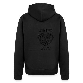 Hiver, amour, randonnée, montagnes, paysage, - Veste à capuche bio Premium Unisexe - noir - Dos - Nico (187cm)