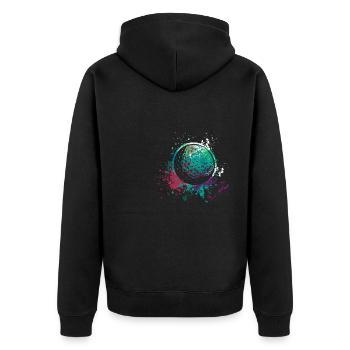 Splash Art Golfing Golf ball - Unisex Premium Organic Zip Hoodie - black - Back - Nico (187cm)