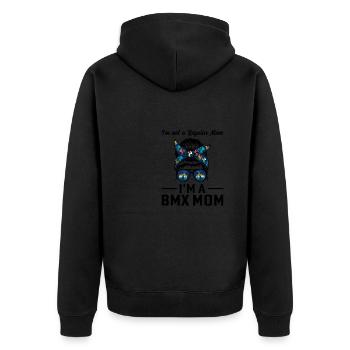 Cyclocross Lifestyles BMX-Rennen Radfahrer Radfahr - Unisex Premium Bio Zip Hoodie - Schwarz - Hinten - Nico (187cm)
