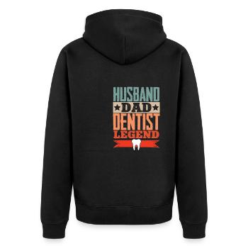 dentist dad father's day husband dad dentist lay - Unisex Premium Organic Zip Hoodie - black - Back - Nico (187cm)