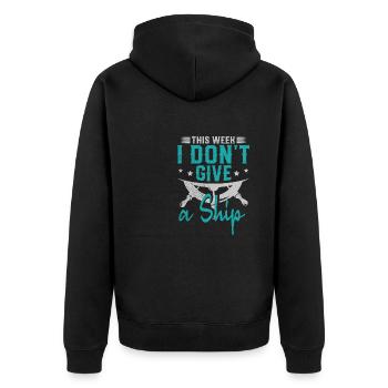 Cette semaine, je ne donne pas l’ancre à un capitaine de navire - Veste à capuche bio Premium Unisexe - noir - Dos - Nico (187cm)