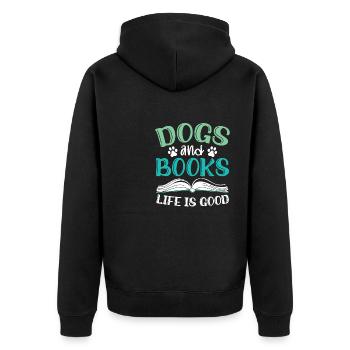 Chiens et livres La vie est bonne patte de propriétaire de chien - Veste à capuche bio Premium Unisexe - noir - Dos - Nico (187cm)