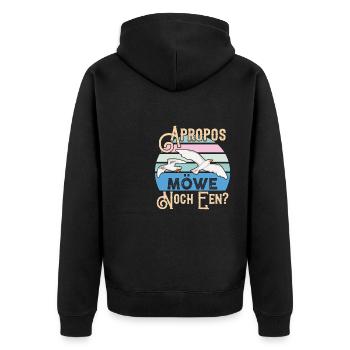 Apropos Möwe Möwie Noch een Norddeutsche Platt - Unisex Premium Bio Zip Hoodie - Schwarz - Hinten - Nico (187cm)