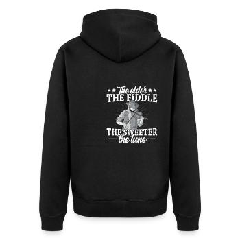 Geige Violine Viola Cello Musiker Instrument - Unisex Premium Bio Zip Hoodie - Schwarz - Hinten - Nico (187cm)