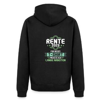 Rentner 2023 Rentnerin 2023 Rente 2023 - Unisex Premium Bio Zip Hoodie - Schwarz - Hinten - Nico (187cm)
