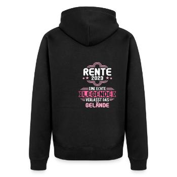 Rentner 2023 Rentnerin 2023 Rente 2023 - Unisex Premium Bio Zip Hoodie - Schwarz - Hinten - Nico (187cm)
