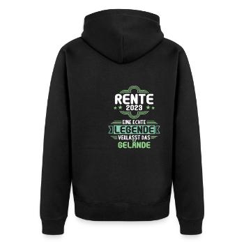 Rentner 2023 Rentnerin 2023 Rente 2023 - Unisex Premium Bio Zip Hoodie - Schwarz - Hinten - Nico (187cm)