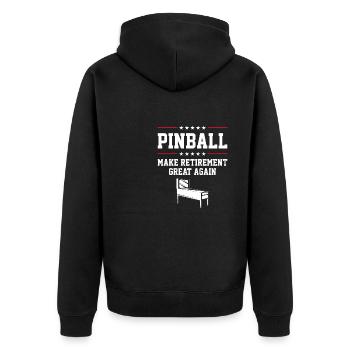 Retro Pinball Arcade Spiel Liebhaber Vintage Lifes - Unisex Premium Bio Zip Hoodie - Schwarz - Hinten - Nico (187cm)