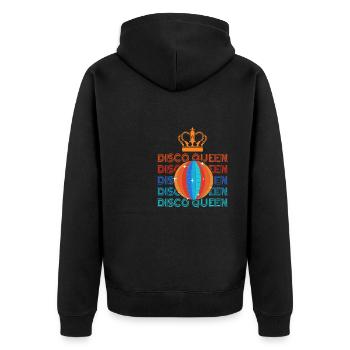 Retro Groovy Disco Vintage Club Lifestyles Party - Unisex Premium Bio Zip Hoodie - Schwarz - Hinten - Nico (187cm)