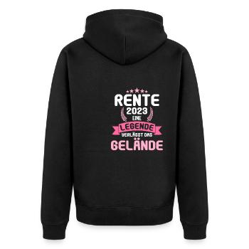 Rentner 2023 Rentnerin 2023 Rente 2023 - Unisex Premium Bio Zip Hoodie - Schwarz - Hinten - Nico (187cm)