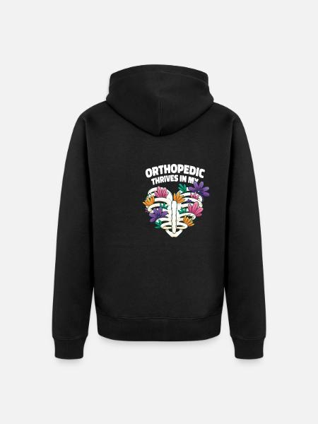 Orthopäde Herz Blumenkunst - Unisex Premium Bio Zip Hoodie - Schwarz