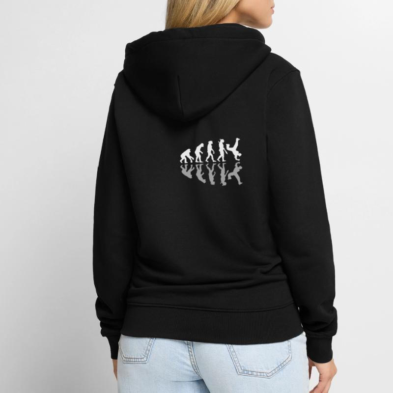 Breakdancing Human Evolution Dancer Breakdance Unisex Premium Organic Zip Hoodie