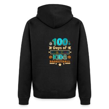 100 days of coaching kids basketball - Unisex Premium Organic Zip Hoodie - black - Back - Nico (187cm)