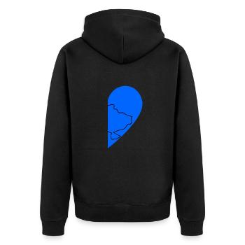 Carte des contours de l’Ukraine L’amour pour le couple Drapeau du cœur - Veste à capuche bio Premium Unisexe - noir - Dos - Nico (187cm)