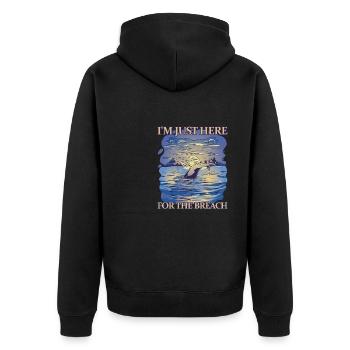 Whale Watcher Saying Whale Fans Humpback Whales - Unisex Premium Organic Zip Hoodie - black - Back - Nico (187cm)