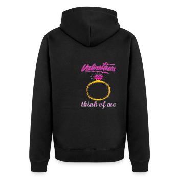VALENTINES - Unisex Premium Bio Zip Hoodie - Schwarz - Hinten - Nico (187cm)