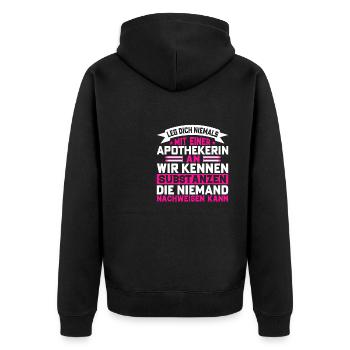 Apothekerin Substanzen Geschenkidee Nachweisen - Unisex Premium Bio Zip Hoodie - Schwarz - Hinten - Nico (187cm)