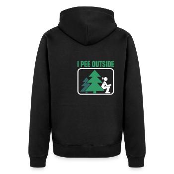 I pee outside I love it outside - Unisex Premium Organic Zip Hoodie - black - Back - Nico (187cm)