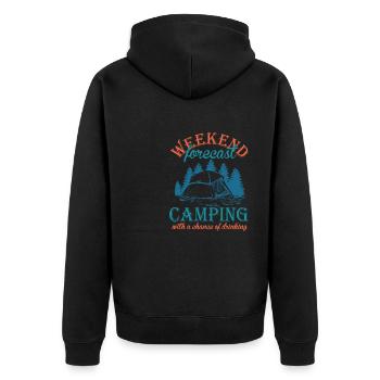 Camping Camper Outdoor Sommer Design - Unisex Premium Bio Zip Hoodie - Schwarz - Hinten - Nico (187cm)