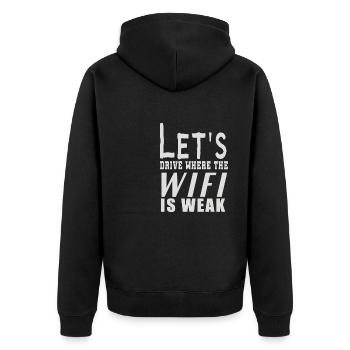 Camping Camper Outdoor Sommer Design - Unisex Premium Bio Zip Hoodie - Schwarz - Hinten - Nico (187cm)